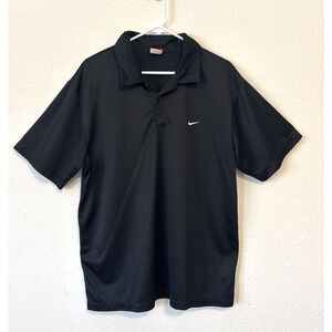 Nike Golf Polo Shirt XL Black‎ Y2K Vintage The Athletic Dept Tag Short Sleeve
